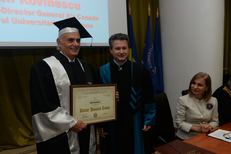 Călin Rovinescu, preşedinte-director general al Air Canada, doctor honoris causa al Politehnicii din Bucureşti