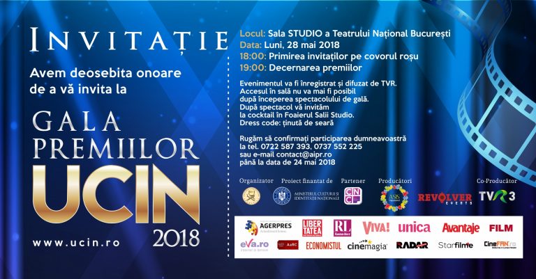 Manuela Hărăbor prezintă  Gala Premiilor Uniunii Cineaştilor din România – UCIN 2018