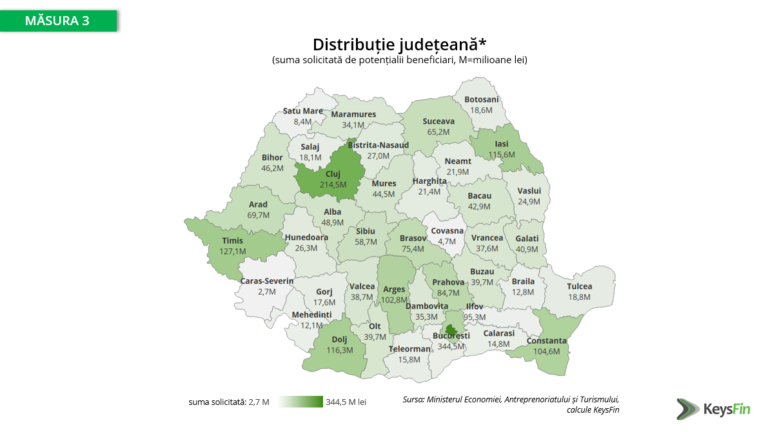 DOAR 13% DINTRE APLICANȚI (APROXIMATIV 3.580 DE COMPANII) SUNT POTENȚIALII BENEFICIARI AI MĂSURII 3 „GRANTURI PENTRU INVESTIȚII ACORDATE IMM-URILOR”