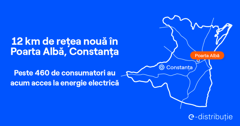 E-Distribuție Dobrogea investește 1,6 milione de lei în extinderea rețelei electrice din localitatea Poarta Albă, în beneficiul a 460 de consumatori