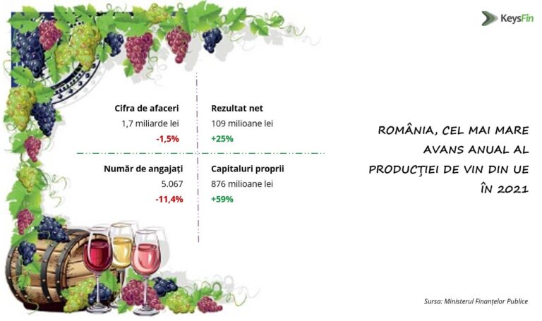 Analiză Keysfin: România, cel mai mare avans anual estimat al producției de vin din UE în 2021
