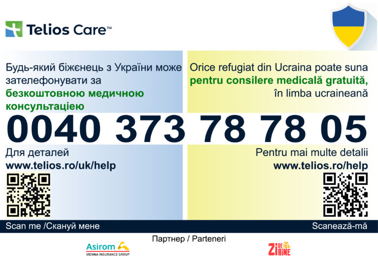 Linie telefonică gratuită de servicii medicale pentru refugiații din Ucraina