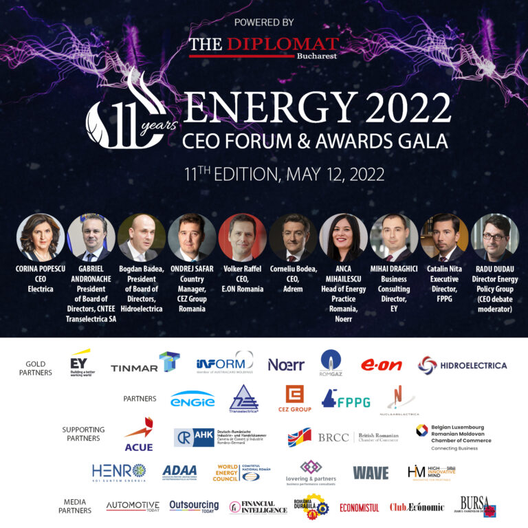 THE ENERGY CEO FORUM & AWARDS GALA | a 11-a Ediție • 12 Mai 2022 • 15:00-20:00