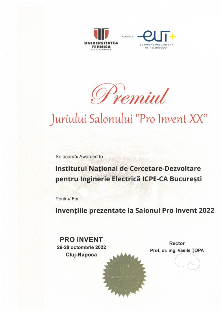Rezultate de cercetare ale ICPE-CA premiate la nivel internațional