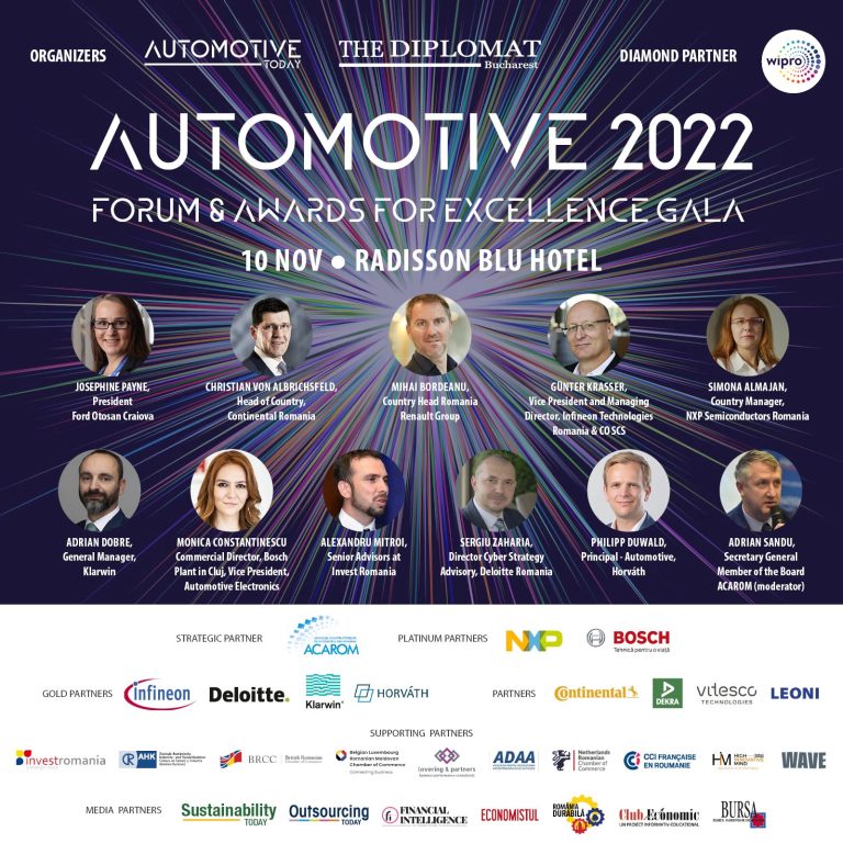 AUTOMOTIVE INDUSTRY FORUM & AWARDS FOR EXCELLENCE GALA | Editia a V-a | 10 Noiembrie, 2022 | Radisson Blu Hotel Bucharest