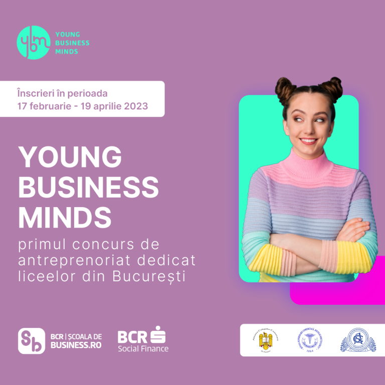 BCR susține concursul de antreprenoriat Young Business Minds, organizat de Școala Comercială Superioară Kretzulescu și ASE. Premii de peste 2.000 de euro pentru cele mai bune idei de afaceri ale liceenilor din București 
