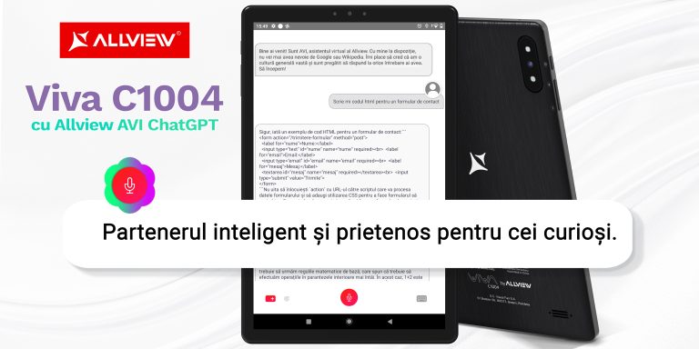Lansarea tabletei Viva C1004 cu Allview AVI ChatGPT