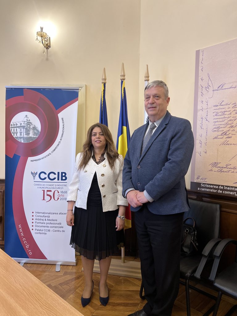 Ambasadorul Republicii Tunisiene în România, Raja Jhinaoui Ben Ali, în vizită de lucru la CCIB 