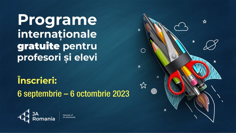 Înscrieri la programele educaționale internaționale Junior Achievement România din noul an școlar