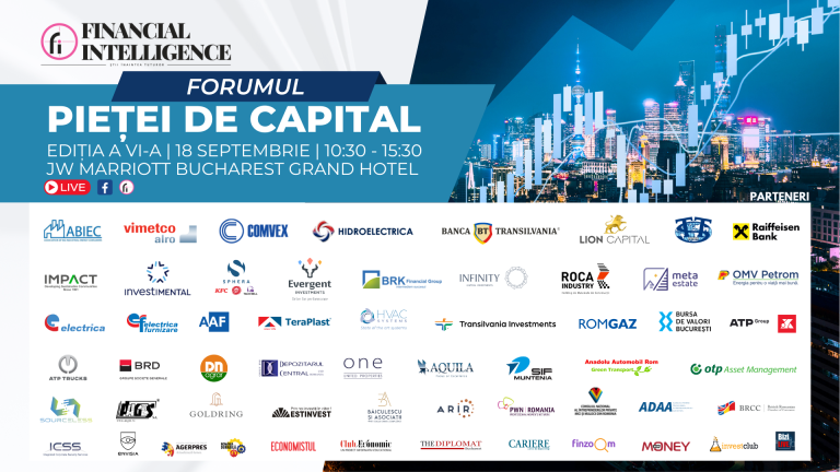 Financial Intelligence organizează, luni, 18 septembrie,  a șasea ediție a FORUMULUI PIEȚEI DE CAPITAL