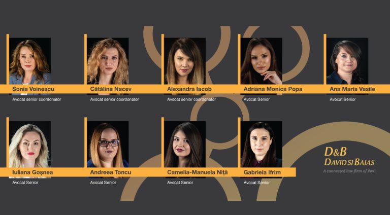 Societatea de avocatură D&B David şi Baias anunță promovarea a trei Avocați seniori coordonatori și șase Avocați seniori