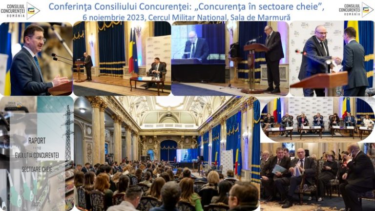 Conferinţa Consiliului Concurenţei „Concurenţa în sectoare cheie”, 6 noiembrie 2023, Cercul Militar Național, Sala de Marmură