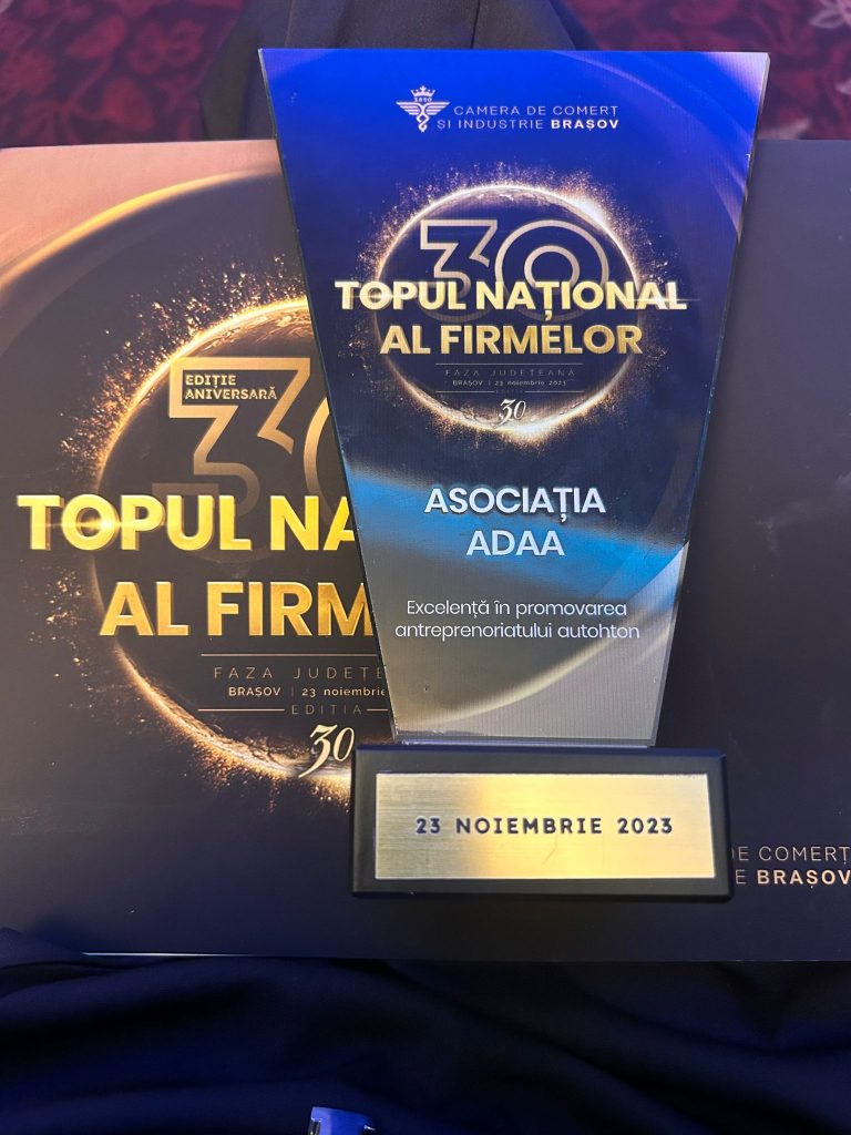 ADAA a primit Premiul de Excelență pentru susținerea antreprenoriatului autohton