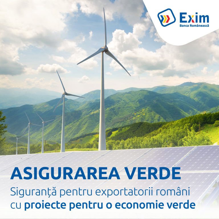 Asigurare verde pentru exportatori cu contribuție la reducerea impactului schimbărilor climatice