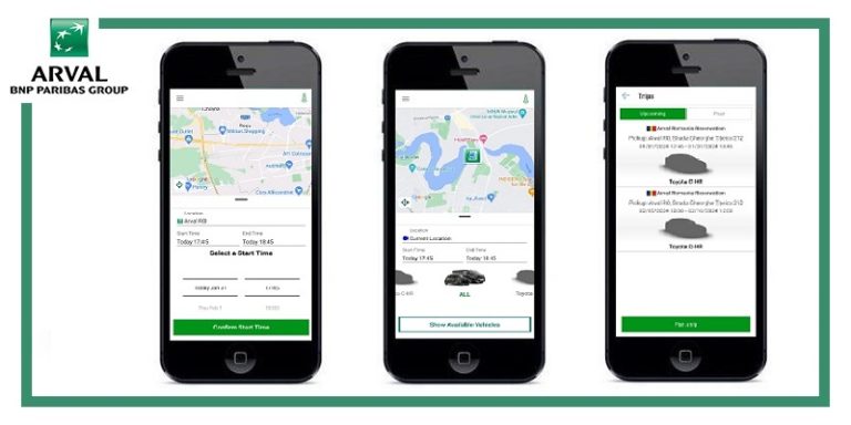 Aplicație mobilă de car sharing dedicată exclusiv companiilor