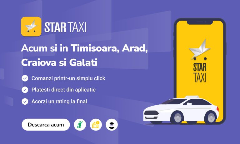 Star Taxi își extinde serviciile în Arad, Craiova, Galați și Timișoara, ajungând astfel la peste 25 de orașe la nivel național 