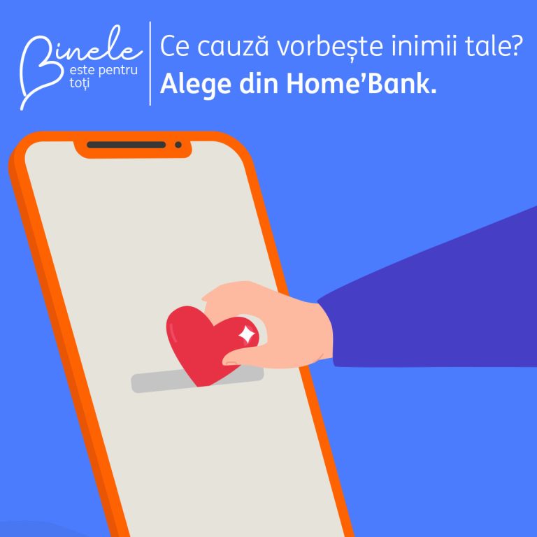 Finanțare pentru ONG-uri din donații în aplicația Home’Bank a ING Bank România