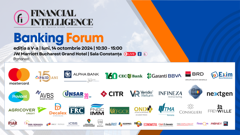 Financial Intelligence organizează luni, 14 octombrie, cea de-a cincea ediție a evenimentului BANKING FORUM