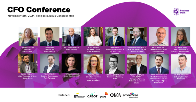 A treia ediție CFO Conference Timișoara. Lideri din domeniu discută despre provocările actuale și viitorul departamentului financiar, pe 13 noiembrie 2024, la Iulius Congress Hall