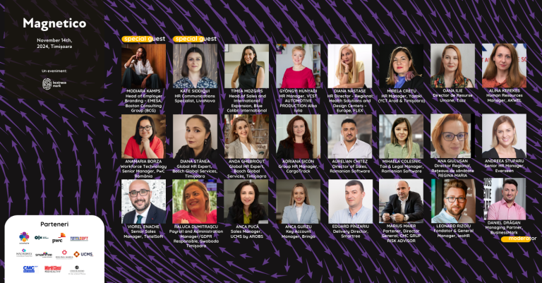Proiectul „Magnetico” ajunge, pe 14 noiembrie 2024 la Timișoara. Lideri de HR români și internaționali dezbat cele mai eficiente strategii pentru atragerea de talente și păstrearea angajaților cât mai implicați