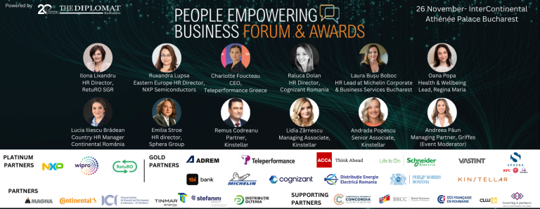 PEOPLE EMPOWERING BUSINESS FORUM & AWARDS GALA 2024 | 26 noiembrie | InterContinental Athénée Palace Bucharest