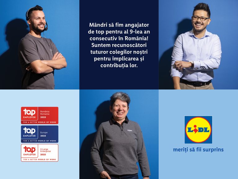 Lidl România, Top Employer 2025, de nouă ani, în poziția de angajator de top