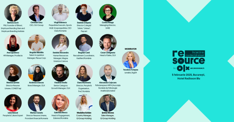 ReSource by OLX Locuri de Muncă, 5 februarie: 22 de lideri români și internaționali analizează perspectivele din piața muncii în 2025 și provocările cu care se confruntă angajații și angajatorii