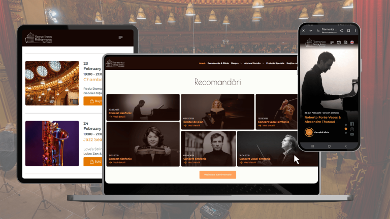 Contribuție financiară integral privată în realizarea noului website al Filarmonicii George Enescu 