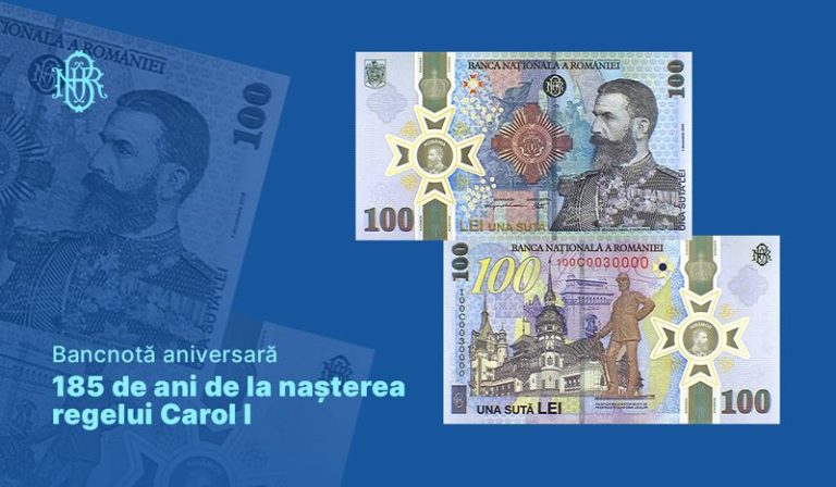 Bancnota aniversară cu tema 185 de ani de la nașterea regelui Carol I – cea mai bună bancnotă comemorativă în 2024