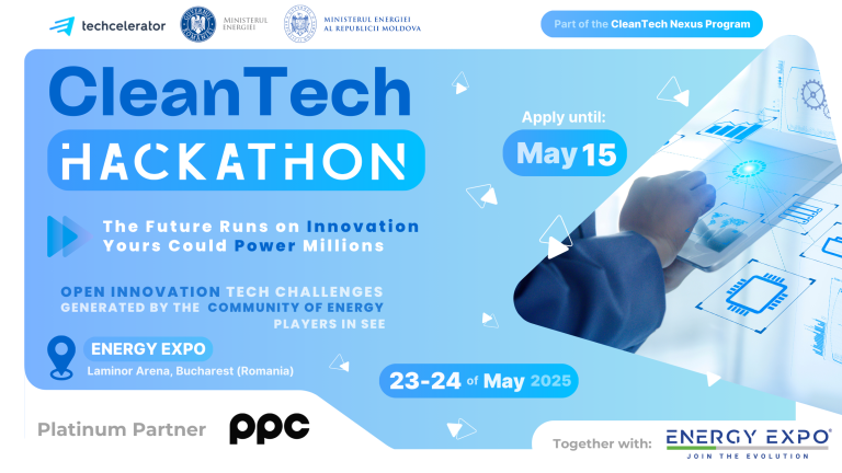 Techcelerator și Ministerul Energiei lansează CleanTech Hackathon 2025, în cadrul ENERGY EXPO, primul eveniment dedicat inovației în tehnologii sustenabile pentru industria energetică din Europa de Sud-Est