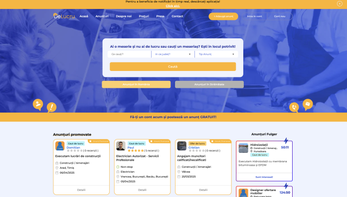 DeLucru.ro interfata