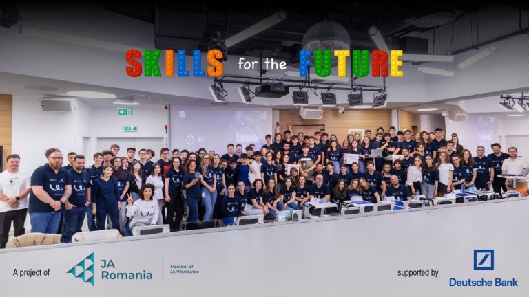 Elevii din cinci licee bucureștene au demonstrat agilitate și inovație digitală în proiectul Skills for the Future – Agile Mindset, derulat de Junior Achievement România și DB Global Technology