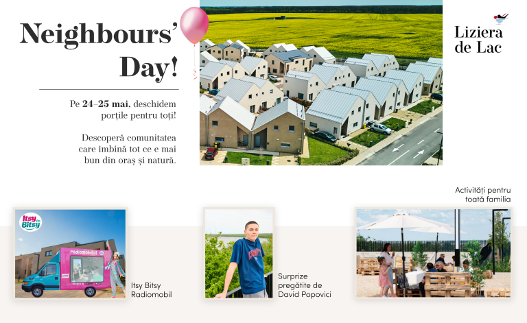 Porți deschise la Liziera de Lac pentru Neighbours’ Day  – eveniment dedicat comunității și publicului larg, cu David Popovici invitat special 