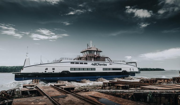 Damen Galați a lansat un feribot complet echipat pentru operare electrică, destinat companiei canadiene BC Ferries