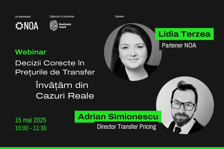 „Decizii corecte în prețurile de transfer: învățăm din cazuri reale” – webinar gratuit pentru profesioniștii financiari, 15 mai 2025