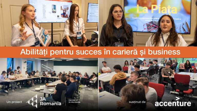 Tinerii dezvoltă proiecte inovative cu ajutorul AI și participă la sesiuni de orientare profesională, beneficiind de mentorat din partea voluntarilor Accenture România