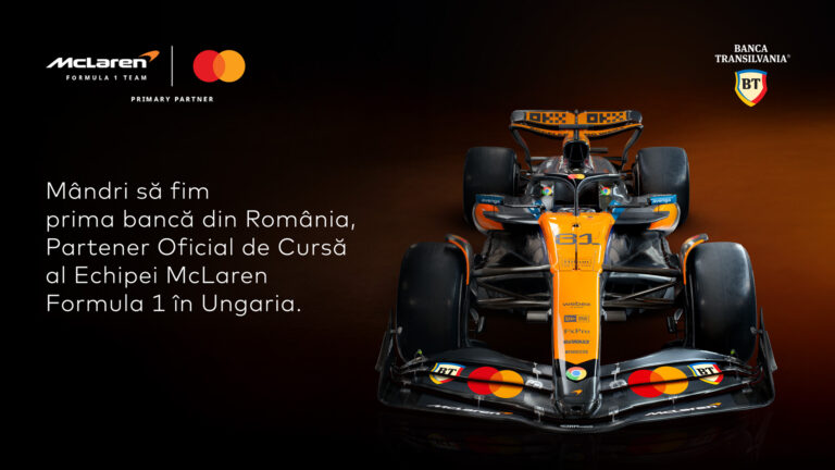 Mastercard urează bun venit Băncii Transilvania, ca Partener Oficial de Cursă al Echipei McLaren Formula 1 în cadrul Marelui Premiu al Ungariei Formula 1 Lenovo 2025