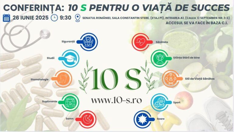 Conferința Națională „10 S pentru o Viață de Succes” a reunit la Senatul României 25 de speakeri din siguranță, sănătate, educație, presă, antreprenoriat și administrație publică