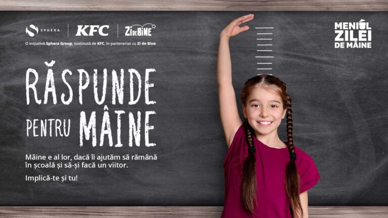 „Meniul Zilei de Mâine”: 50 de copii rămân în băncile școlii, cu sprijinul Sphera Franchise Group și ZI de BINE
