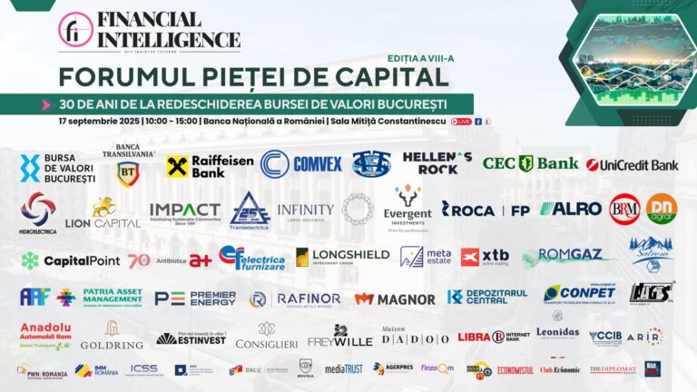 Financial Intelligence organizează cea de-a VIII-a ediție a FORUMULUI PIEȚEI DE CAPITAL, cu tema ”30 DE ANI DE LA REDESCHIDEREA BURSEI DE VALORI BUCUREȘTI”