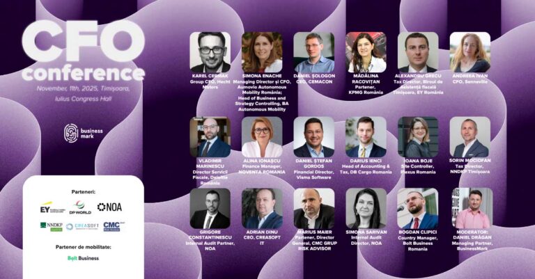 O nouă ediție CFO Conference, la Timișoara. 17 lideri din domeniu discută strategiile financiare pentru 2026, adaptabilitate și rolul CFO-ului în inovație